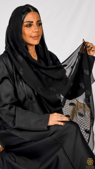طرحه تطريز شك - أسود